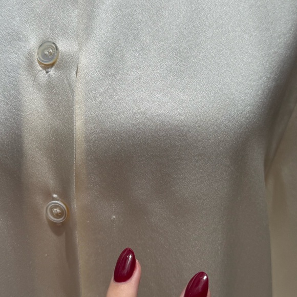 Les Copains ivory silk long sleeve blouse - Picture 6 of 10